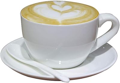 Ensemble de tasses et soucoupes à cappuccino aux couleurs vives assorties, porcelaine durable