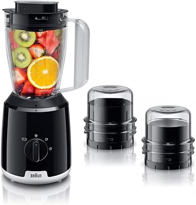Braun powerblend 1 jb 1023 bk, 600 watt, capacité 1,2 litre avec hachoir