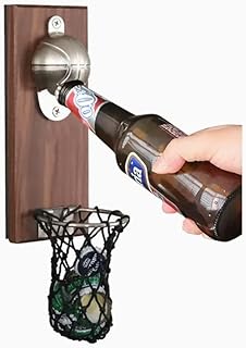 Ouvre-bouteille de bière magnétique mural ibekn avec collecteur de bouchons pour les fans