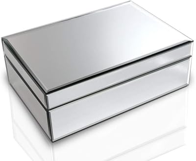 Belle finition miroir boîte à bijoux en verre argenté organisateur de bijoux durable