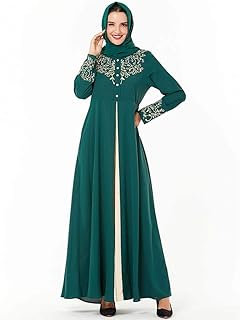 Caftan vert arabe abaya dubaï robes turques robe hijab musulmane vêtements islamiques abayas