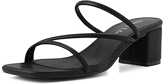 Sandales à talon large et épais pour femme avec talon large à bout