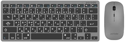 Clavier bluetooth portable sans fil ultra fin avec souris de porodo