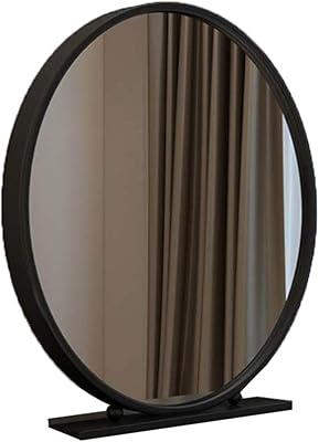 Miroir de maquillage de comptoir noir, grand miroir cosmétique de table pour coiffeuse