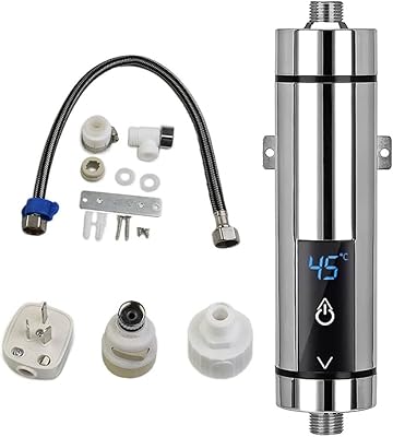 Chauffe-eau instantané électrique, chauffe-eau électrique de douche 3500w avec led pour évier