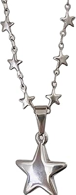 Chaîne de collier étoile grunge y2k avec pendentif, esthétique alternative, bijoux hip hop