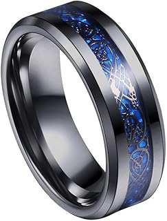 Bague en acier inoxydable à motif de dragon celtique pour hommes yellow chimes
