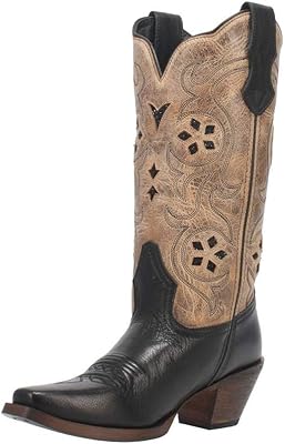 حذاء laredo joue diamond in the rough cowboy من الجلد أسود/أسمر