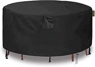 Housse de table de patio ronde easy by tech, imperméable, résistante aux uv