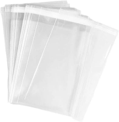 100 sacs en cellophane plats transparents auto-scellants en plastique cristal pour vêtements