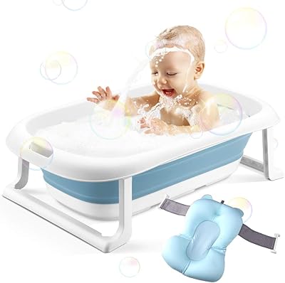 Baignoire gonflable beauwaf, baignoire pliable pour bébé, baignoire pliable pour nouveau-né avec oreiller