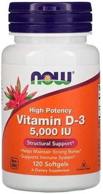 Vitamine d-3, 2 000 ui - 120 gélules de now foods