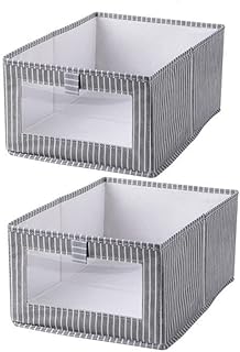 Paniers de rangement pour l'organisation, paniers de rangement cubiques, bac de rangement rayé