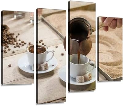 Impression d'art sur toile technique traditionnelle du café turc méthode de cuisson