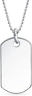 Pendentif simple de style militaire en argent sterling 925 gravé du mot "army
