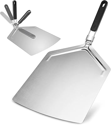 Primify grande palette à pizza en acier inoxydable de 14 pouces pour la cuisson