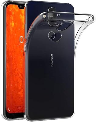Coque arrière transparente absorbant les chocs en gel tpu souple pour nokia 8.1