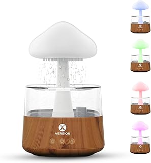 Humidificateur nuage de pluie, veilleuse rvb d'aromathérapie, 7 lumières colorées, son relaxant