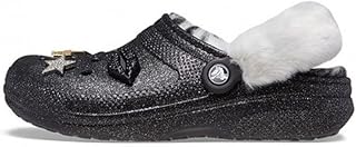 Tongs sabots classiques doublées de paillettes crocs | pantoufles moelleuses unisexes pour adultes