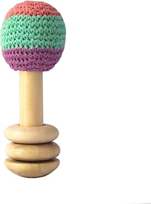 Shomey - hochet en bois au crochet fait main, jouet de dentition
