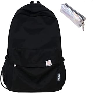 Sac à dos d'école vert foncé, sac à dos kawaii esthétique de grande