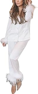 Ensemble pyjama en satin pour femme, chemise à manches longues et pantalon, ensemble
