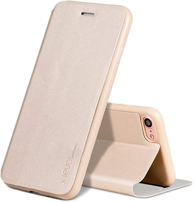 Étui à rabat en cuir x-level pour iphone 8 pouces or