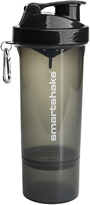 Bouteille shaker protéinée smartshake slim avec stockage de 400 ml à