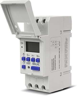 Minuterie programmable vert bleu gb104 avec affichage numérique lcd din 16a 220v