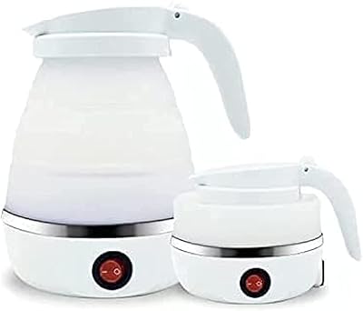 Mini bouilloire électrique de voyage pliable portable en silicone ecv (blanc)