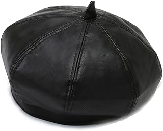 Chapeau de béret de style français en cuir pu pour femmes ralcosuss