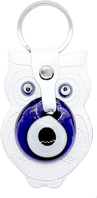 Porte-clés en cuir nevfactory nazar boncuk - pendentif de sac fait main hibou