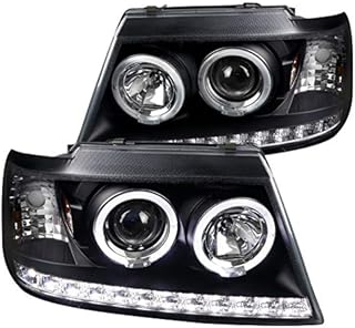 Ampoules de phare de projecteur spec-d-tuning 2lhp-epor02jm-tm avec couvercle noir et lentille transparente