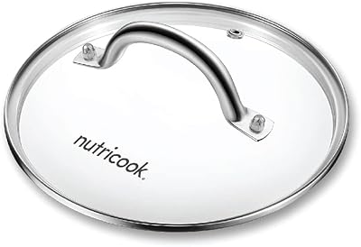Couvercle en verre trempé nutricook nc-gl6 de 22 cm, compatible avec toutes