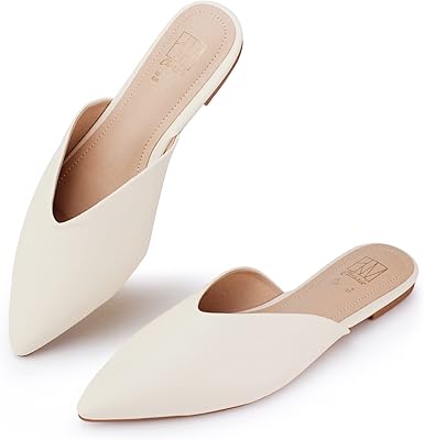 Mocassins dos nu à enfiler pour femmes, chaussures plates confortables à bout pointu