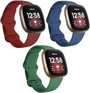 Bracelet de sport de remplacement en silicone souple réglable pour fitbit sense/fitbit versa