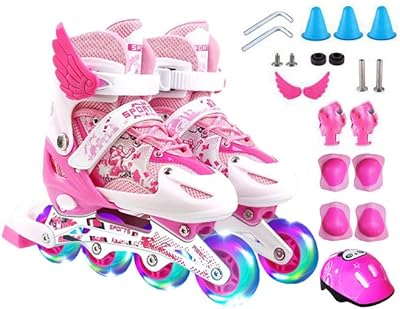 L'ensemble de chaussures de patins à roulettes réglables parfait pour les enfants