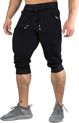 Short décontracté en coton pour hommes, longueur 3/4, pantalon capri respirant sous le genou
