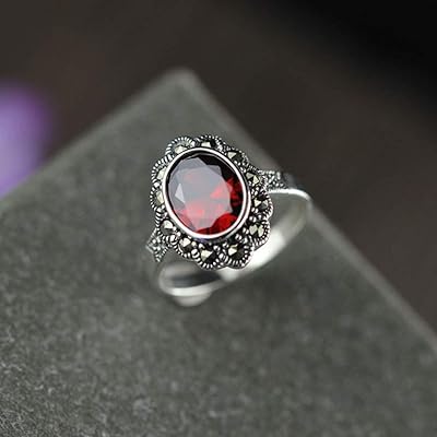 Bague en argent sterling 925 pour femme, bagues personnalisées en pierre rubis taille