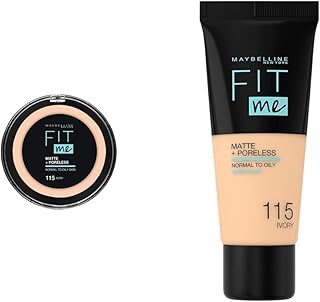 Maybelline new york fit me matte & poreless powder, 115 ivory, 54 gm