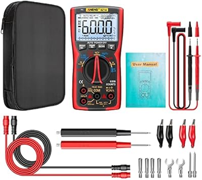 Multimètre numérique avec écran hd, voltmètre, ampèremètre, ohmmètre pour tension ac dc, résistance