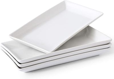 Assiettes de service rectangulaires en porcelaine blanche yohsain, assiettes de service de fête