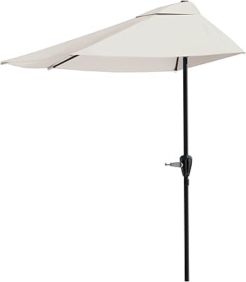 Parapluie de terrasse demi-rond pure garden de 9 pieds rouge