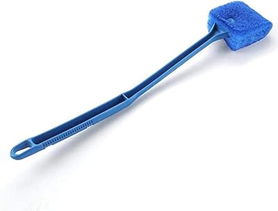 Brosse de nettoyage d'aquarium divino, manche long bleu, brosse éponge double face, grattoir