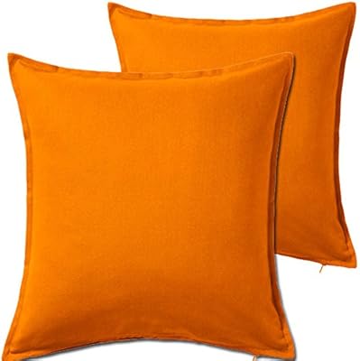 Paquet de 2 taies d'oreiller décoratives orange unies bhg, taille 20" x 20"