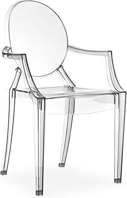 Chaise de salle à manger fantôme en acrylique transparent moderne, fauteuil transparent