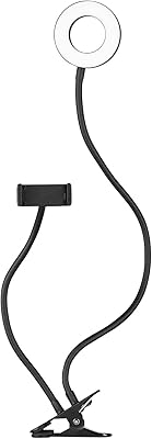 Vaono support d'éclairage pour webcam 35 pouces avec mini clip annulaire