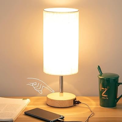 Lampe de chevet yarra-decor avec port usb – lampe de table à commande