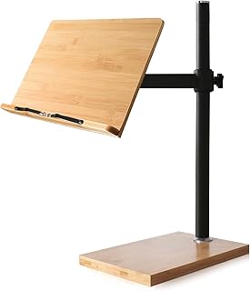 Support de livre à hauteur réglable sur pied en bambou wishack pour une lecture
