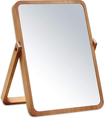 Miroir de maquillage en bois rotatif à 360 degrés simple face arabest, miroir